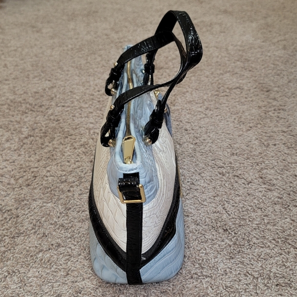 Brahmin Mini Asher Croc Embossed Leather Handbag Purse • Rare Color • Like New - Picture 8 of 16